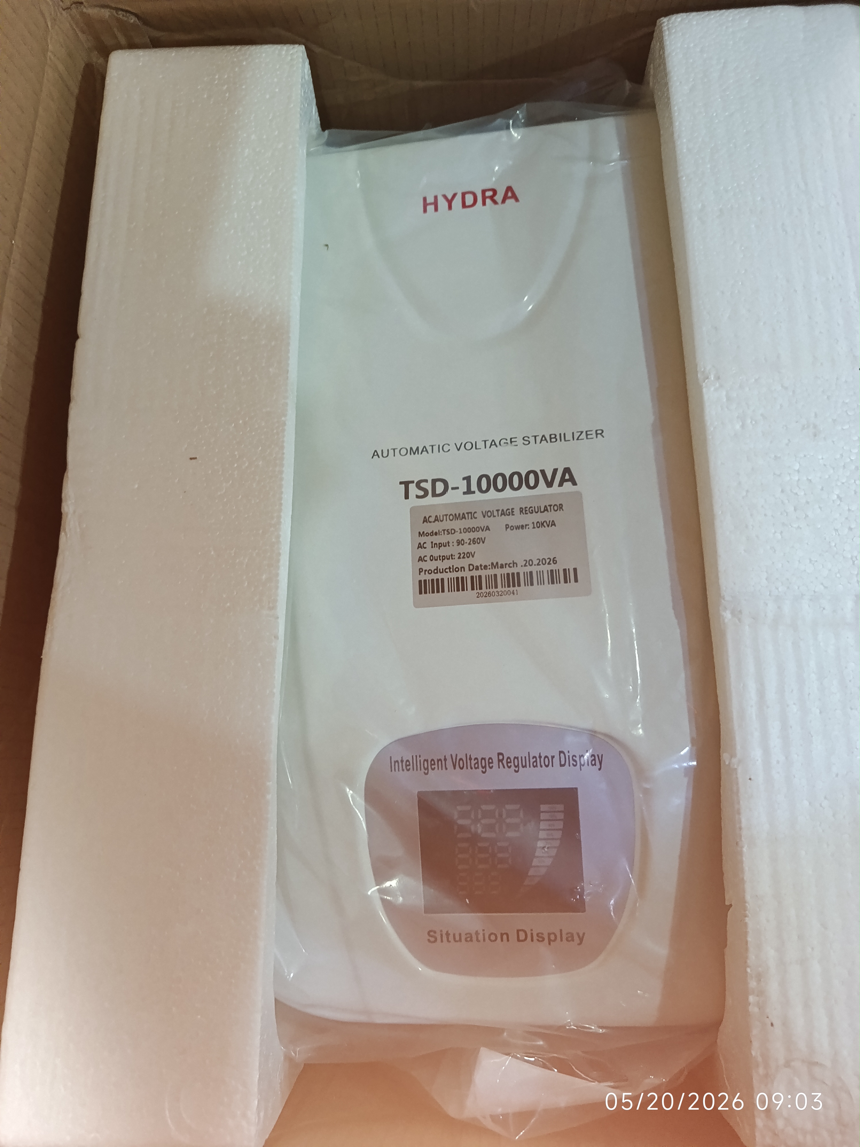 HYDRA 10kVa wall mounted Automatic Voltage Regulator