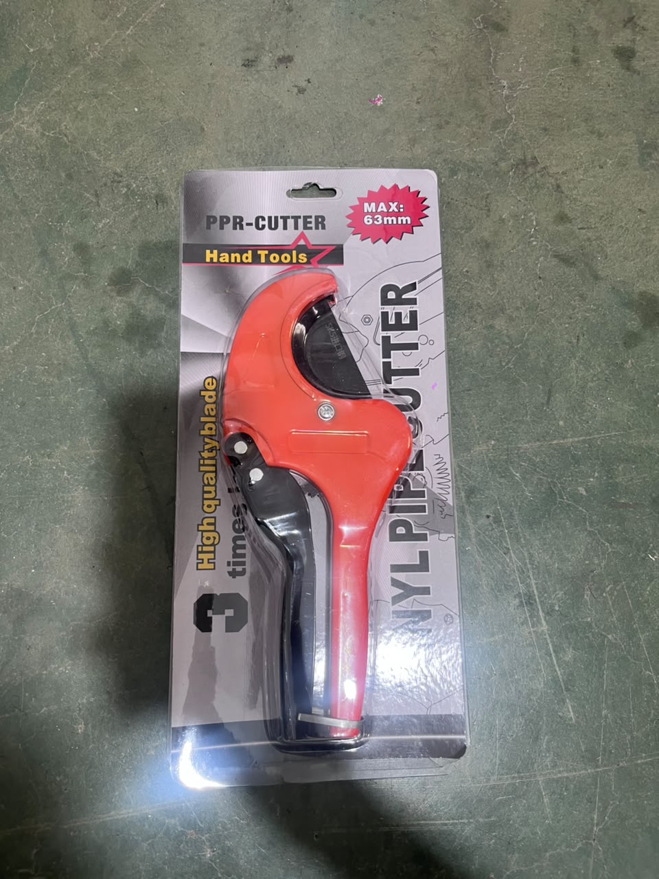 Heavy-Duty Ratcheting PPR/Vinyl Pipe Cutter (Max: 63mm).
