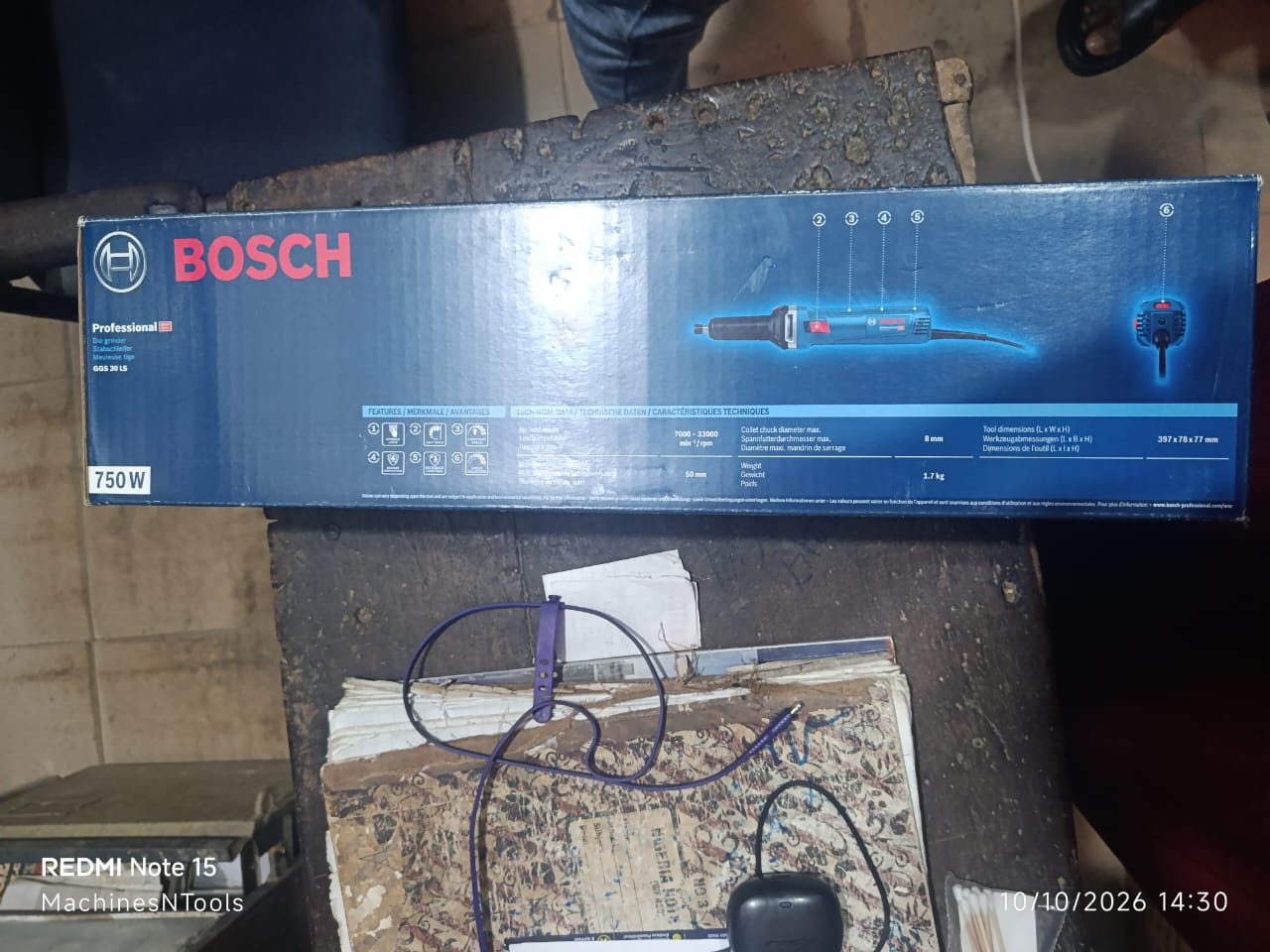 Bosch Professional GGS 30 LS Straight Grinder